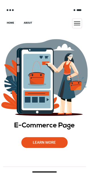 E-commerce website design showcasing a modern layout with product images, navigation menu, and shopping cart features. E-commerce Website