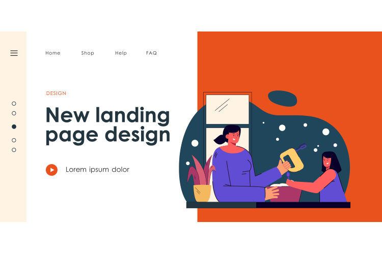 A visually appealing landing page design with a woman and a man, highlighting user-friendly navigation and aesthetics. Landing Page