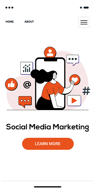 Image depicting social media marketing strategies alongside a modern website design layout. Social Media Marketing Agency.